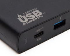 MAX Multifunkční nabíječka 90W se 4 výstupy (1x USB-C PowerDelivery + 3x USB-A QC 3.0) MWC6400B