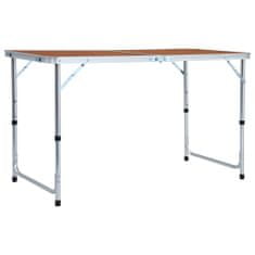 shumee Skládací kempingový stůl hliník 120 x 60 cm